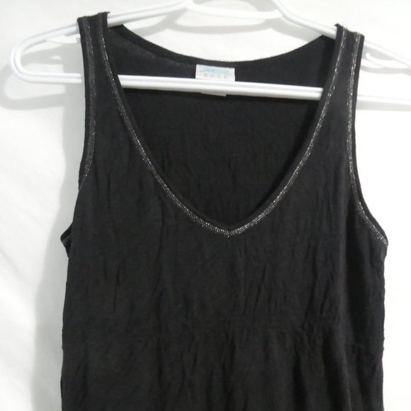 AQUA ROSE | xs extra small | Black Tank Top With Shiny Silver Trim | GUC - Picture 6 of 12